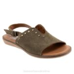 FT66112 Bueno Footwear Daksha Women Dark Khaki Suede Flats