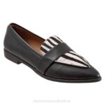 FT66150 Bueno Footwear Barnes Women Black Zebra Flats
