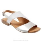 FT66220 Bueno Footwear Alyssa Women White Silver Flats