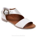 FT66258 Bueno Footwear Yvonne Women White Silver Flats