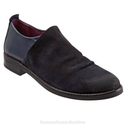 FT66265 Bueno Footwear Passion Women Navy Nubuck Flats