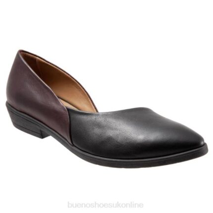 FT66267 Bueno Footwear Opal Women Black Merlot Flats