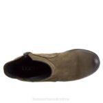 FT6648 Bueno Footwear Forge Women Army Green Nubuck Boots - Image 4