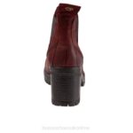 FT6652 Bueno Footwear Flight Women Dark Red Nubuck Boots - Image 3