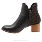 FT666 Bueno Footwear Jenna Women Black Leopard Boots - Image 2
