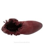 FT6686 Bueno Footwear Cathy Women Dark Red Nubuck Boots - Image 4